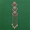 Indo Western Pearl Hair Brooch With Mehndi Plating