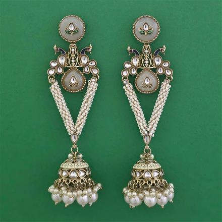 Indo Western Meenakari Earring with Mehndi Plating