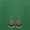 Indo Western Long Earring with Mehndi Plating