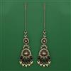 Indo Western Long Earring with Mehndi Plating