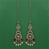 Indo Western Long Earring with Mehndi Plating