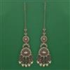 Indo Western Long Earring with Mehndi Plating