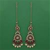 Indo Western Long Earring with Mehndi Plating