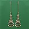 Indo Western Long Earring with Mehndi Plating