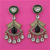 Indo Western Mother Of Pearl Earring with Mehndi Plating