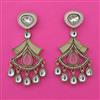 Indo Western Mother Of Pearl Earring with Mehndi Plating