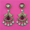 Indo Western Mother Of Pearl Earring with Mehndi Plating