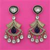 Indo Western Mother Of Pearl Earring with Mehndi Plating
