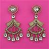 Indo Western Mother Of Pearl Earring with Mehndi Plating