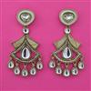 Indo Western Mother Of Pearl Earring with Mehndi Plating