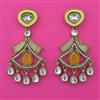 Indo Western Mother Of Pearl Earring with Mehndi Plating