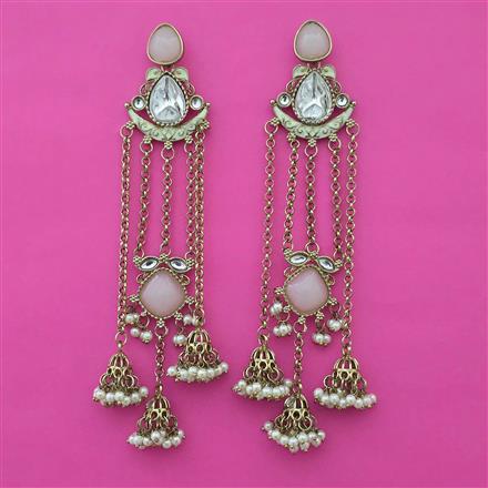 Indo Western Meenakari Earring with Mehndi Plating