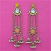 Indo Western Meenakari Earring with Mehndi Plating