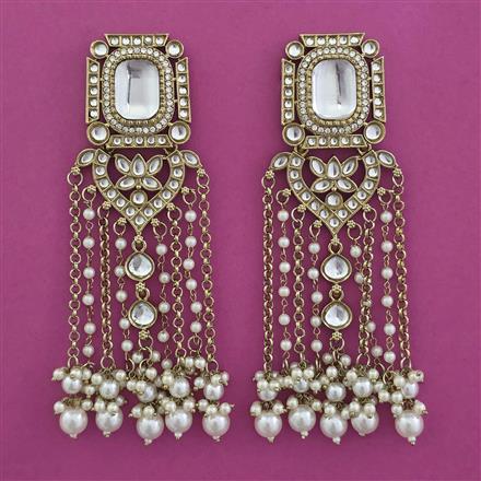 Indo Western Pearl Earring with Mehndi Plating