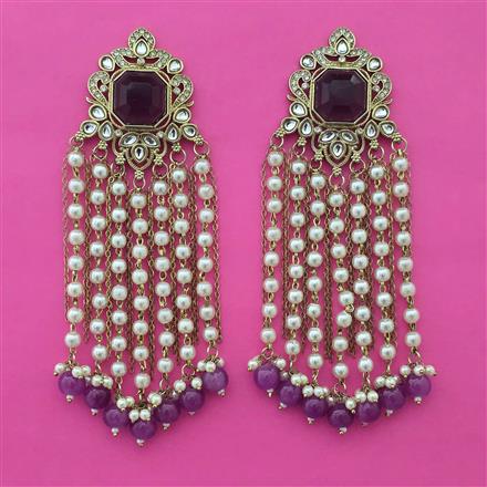 Indo Western Pearl Earring with Mehndi Plating