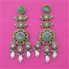 Indo Western Pearl Earring with Mehndi Plating