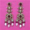 Indo Western Pearl Earring with Mehndi Plating