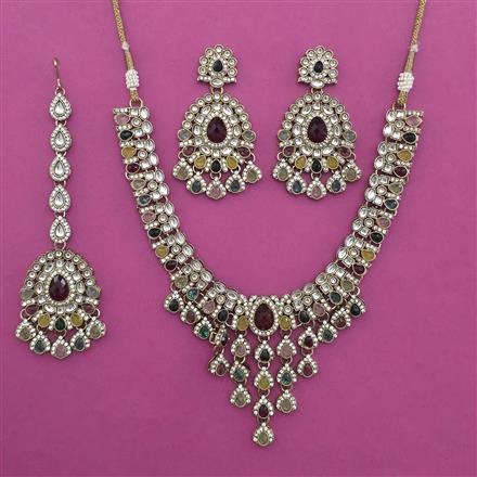 Indo Western Classic Necklace with Mehndi Plating