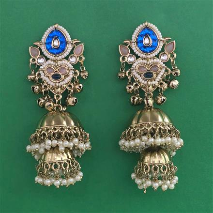 Indo Western Jhumki with Mehndi Plating