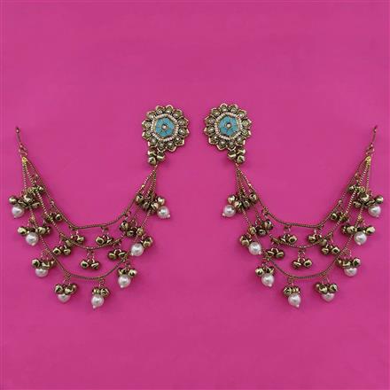 Indo Western Meenakari Earring With Mehndi Plating