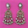 Indo Western Long Earring with Mehndi Plating