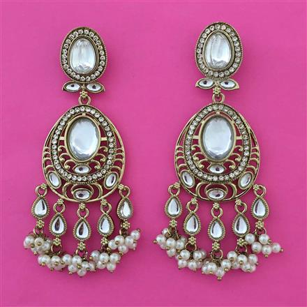 Indo Western Long Earring with Mehndi Plating