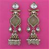 Indo Western Long Earring with Mehndi Plating
