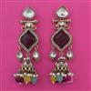 Indo Western Long Earring with Mehndi Plating