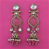 Indo Western Long Earring with Mehndi Plating