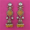 Indo Western Long Earring with Mehndi Plating