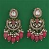 Indo Western Pearl Earring with Mehndi Plating