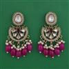 Indo Western Pearl Earring with Mehndi Plating