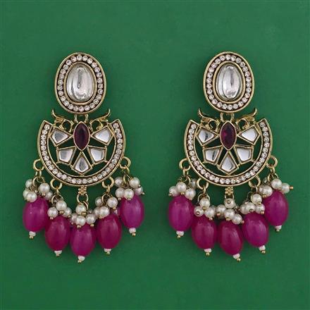 Indo Western Pearl Earring with Mehndi Plating