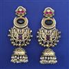Indo Western Long Earring With Mehndi Plating