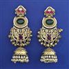 Indo Western Long Earring With Mehndi Plating