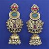 Indo Western Long Earring With Mehndi Plating