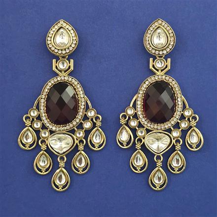 Indo Western Long Earring with Mehndi Plating