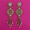 Indo Western Long Earring with Mehndi Plating