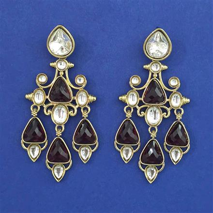 Indo Western Long Earring with Mehndi Plating