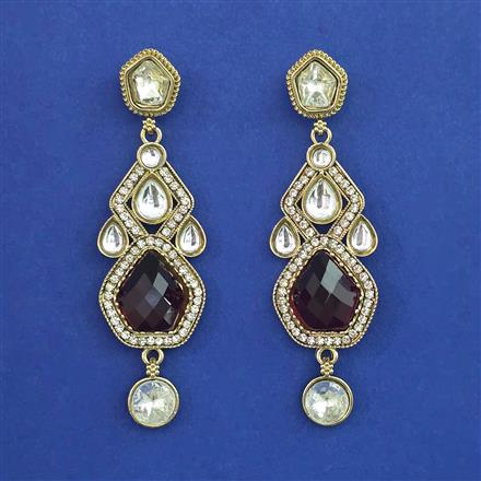 Indo Western Long Earring with Mehndi Plating