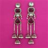 Indo Western Meenakari Earring with Mehndi Plating