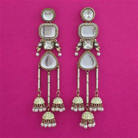 Indo Western Meenakari Earring with Mehndi Plating