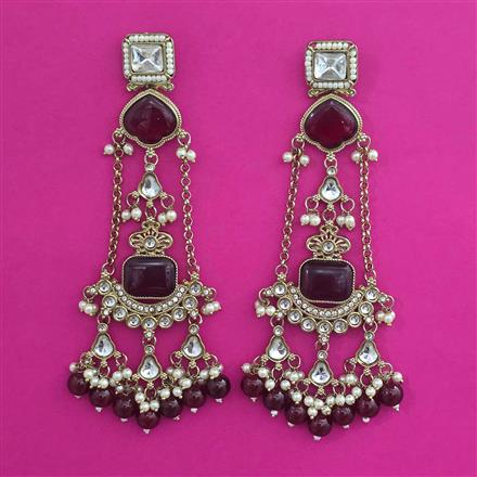 Indo Western Long Earring with Mehndi Plating
