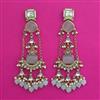 Indo Western Long Earring with Mehndi Plating
