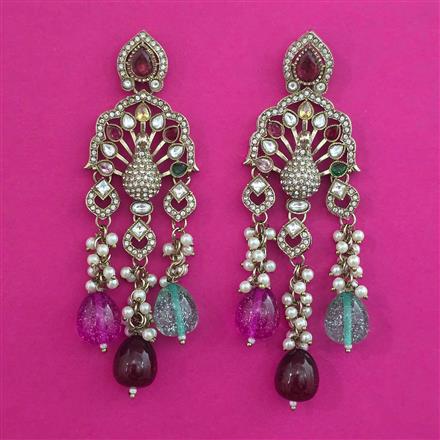 Indo Western Birds Earring with Mehndi Plating