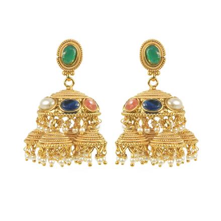 Antique Jhumki with gold plating