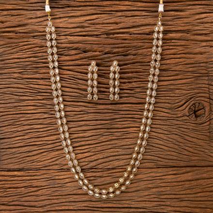 Antique Long Necklace With Mehndi Plating