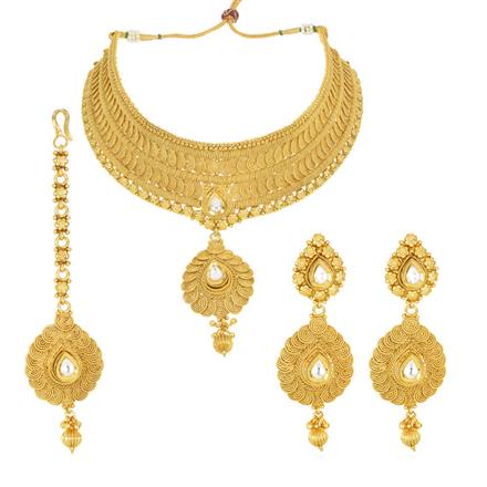 Antique Mukut Necklace with gold plating