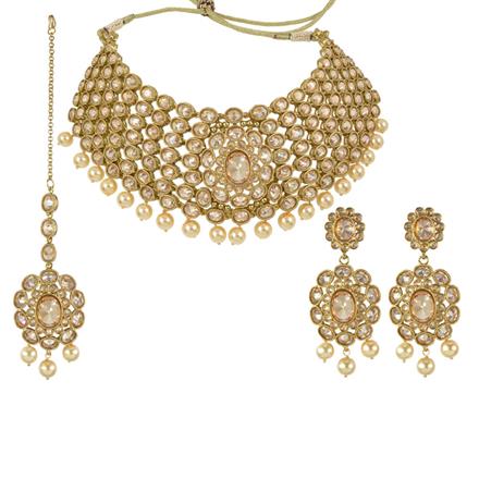 Antique Mukut Necklace with mehndi plating