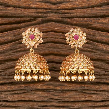 Antique Jhumkis With Gold Plating